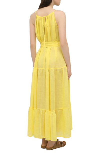 Льняное платье A MERE CO желтого цвета по цене 55050 руб., арт. AMC-RSS21-32Y, фото 4 Льняное платье A MERE CO, арт. AMC-RSS21-32Y, фото 4