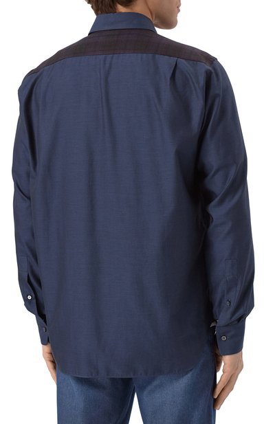 Рубашка из хлопка и кашемира ZILLI, арт. SP0E01M013394001A, фото 4