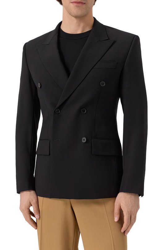 Шерстяной пиджак Jacob Lee MWB001SS25B-W Чёрный  MWB001SS25B-W Фото 5