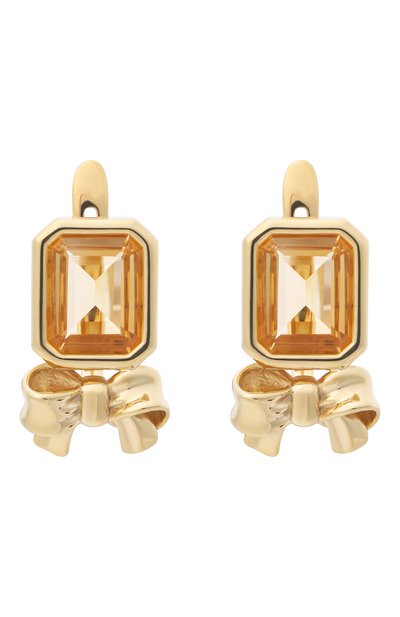 Женские серьги с бантами и цитринами MOONKA, арт. BW-925YG-EA00-CTR