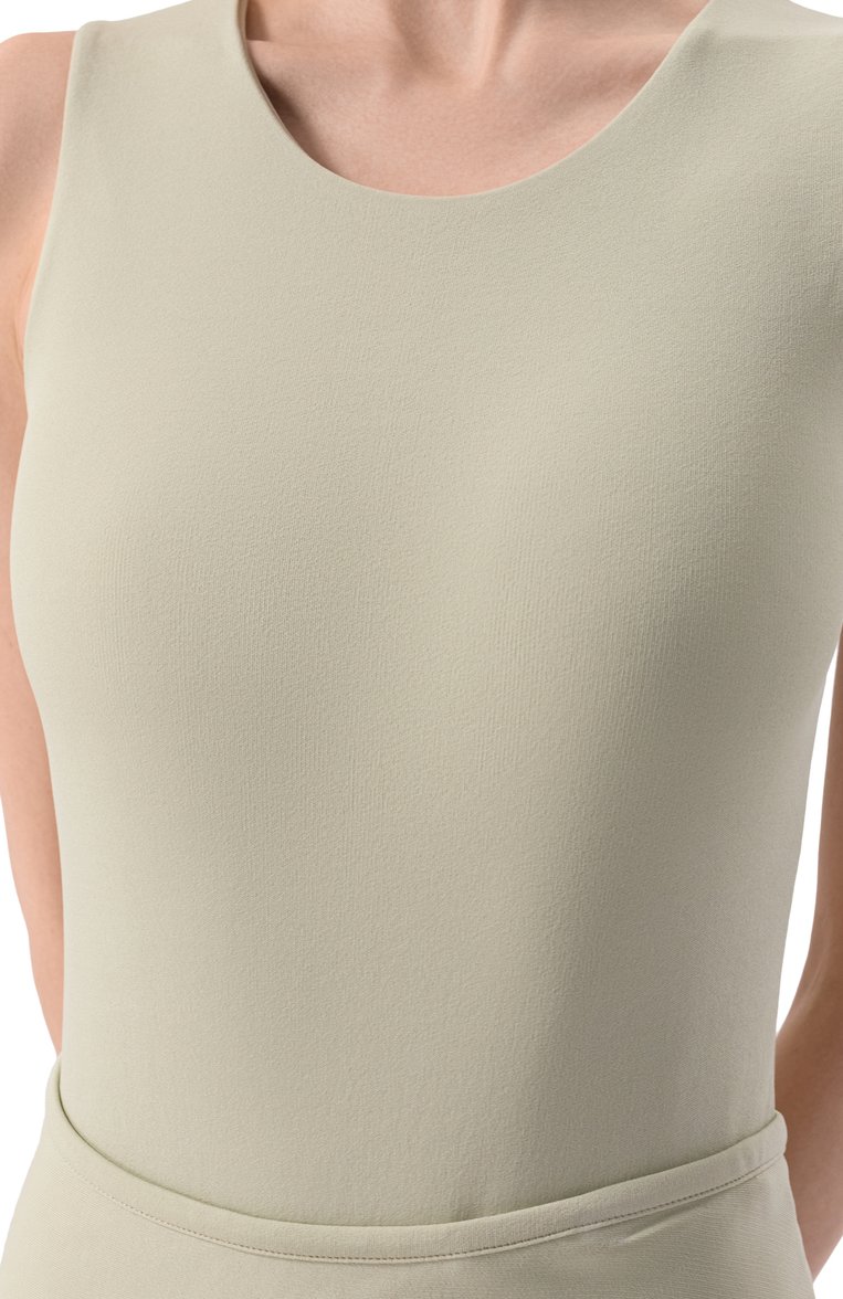 Женское боди из вискозы JIL SANDER светло-зеленого цвета, арт. J04NC0001/J65016 | Фото 5 (Материал внешний: Вискоза; Кросс-КТ: костюм; Рукава: Без рукавов; Стили: Минимализм; Автоматизация состава: Проставлено; Автоматизация ТО: Проставлено)