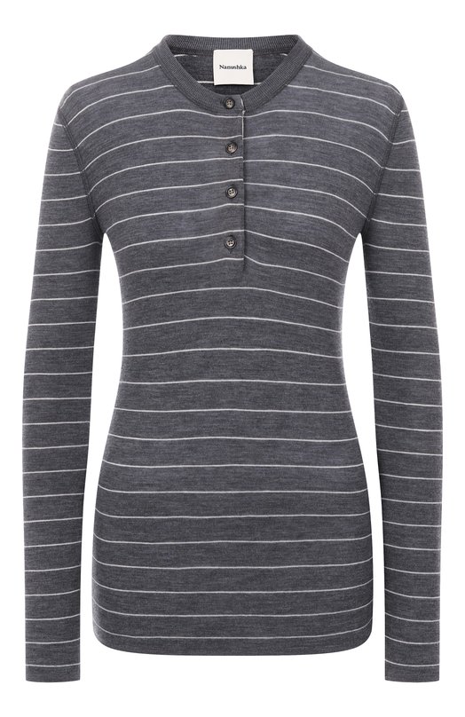 Шерстяной пуловер Nanushka ARIYAH Серый ARIYAH