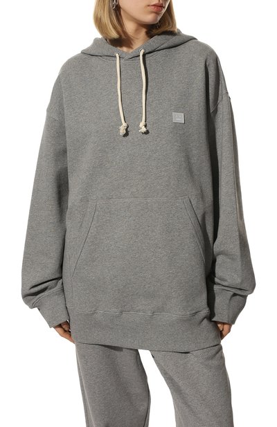 Хлопковое худи ACNE STUDIOS серого цвета по цене 45600 руб., арт. CI0079/W, фото 3 Хлопковое худи ACNE STUDIOS, арт. CI0079/W, фото 3