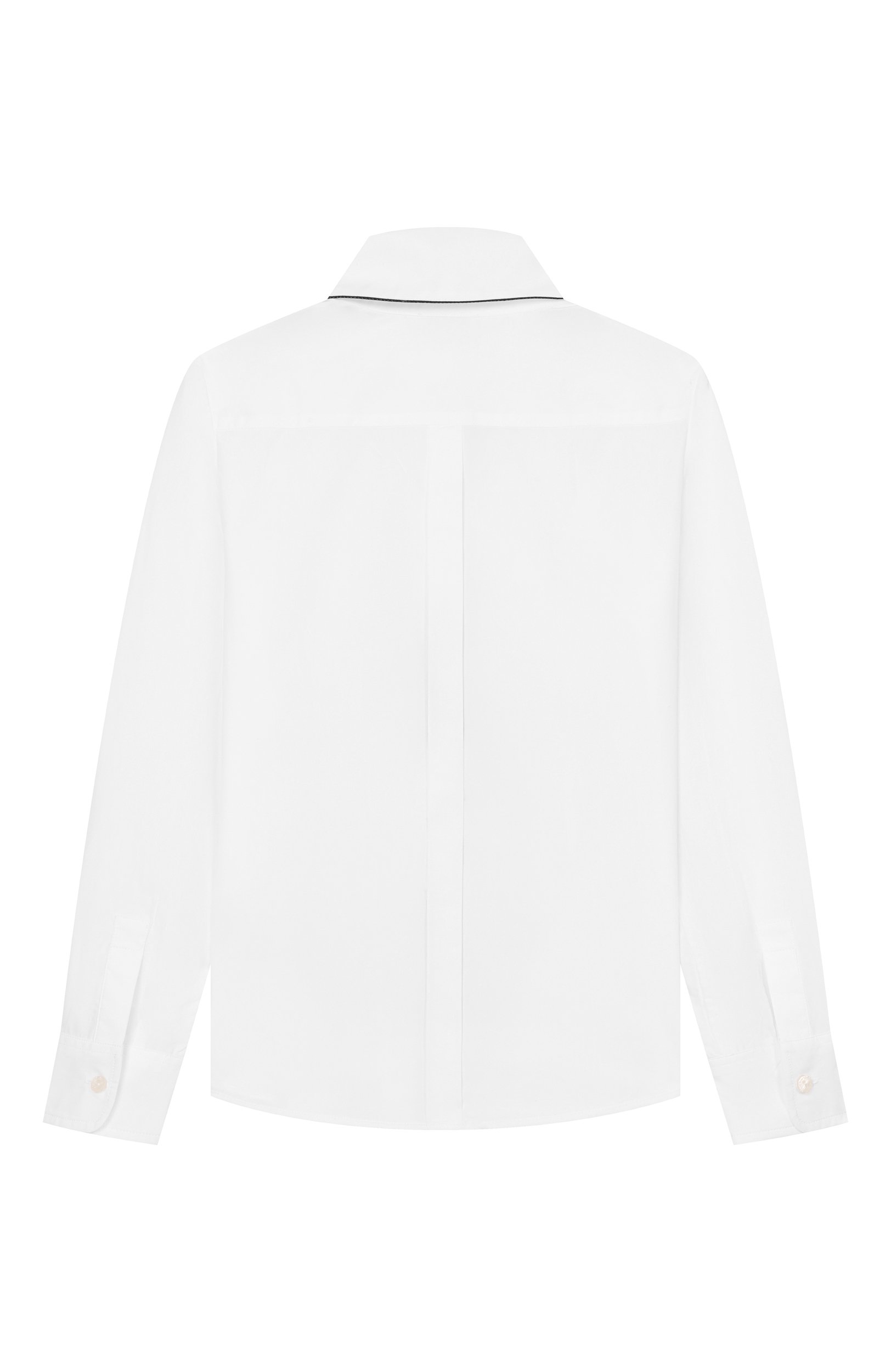 Хлопковая блузка DOLCE & GABBANA белого цвета по цене 47800 руб., арт. L56S70/FU5HW_001, фото 2 Хлопковая блузка DOLCE & GABBANA, арт. L56S70/FU5HW_001, фото 2