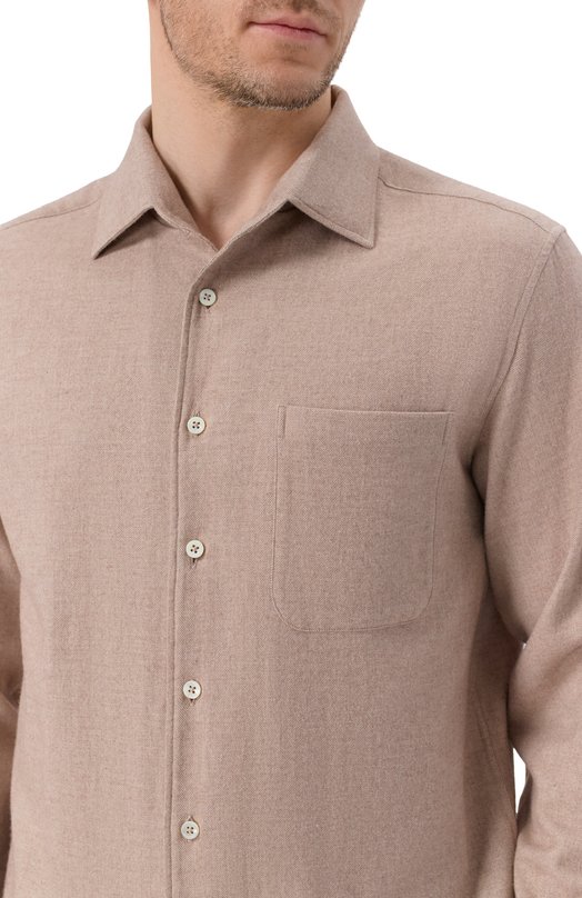 Хлопковая рубашка 12 STOREEZ 134857 Бежевый  134857 Фото 5