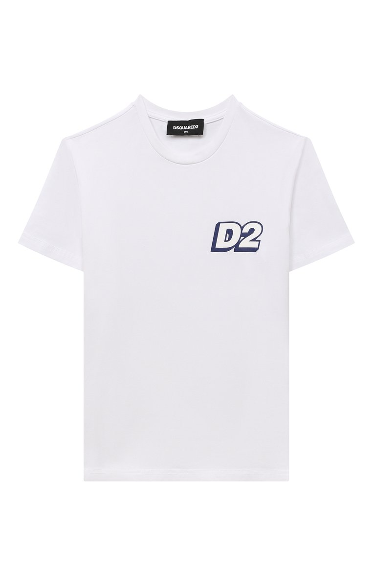 Детская хлопковая футболка DSQUARED2 белого цвета, арт. DQ1811/D008J | Фото 1 (Материал внешний: Хлопок; Рукава: Короткие; Мальчики Кросс-КТ: Футболка-одежда)