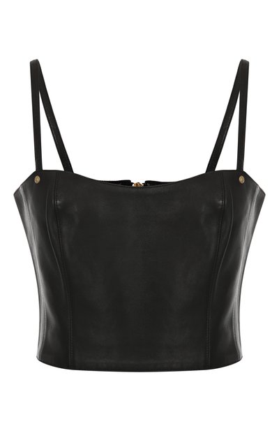 Женский кожаный топ BALMAIN, арт. CF1AA285/LC62