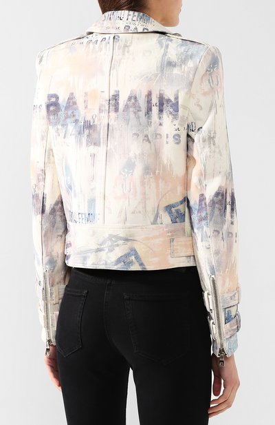 Кожаная куртка BALMAIN разноцветного цвета по цене 358000 руб., арт. SF28337/I248, фото 4 Кожаная куртка BALMAIN, арт. SF28337/I248, фото 4