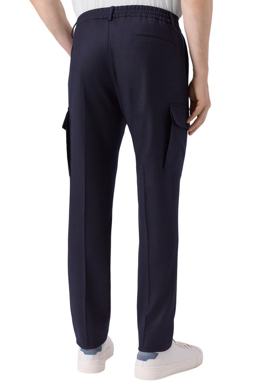 Шерстяные брюки-карго Andrea Campagna SPIAGGIA 1P CARG0/AN1514 Синий  SPIAGGIA 1P CARG0/AN1514 Фото 4