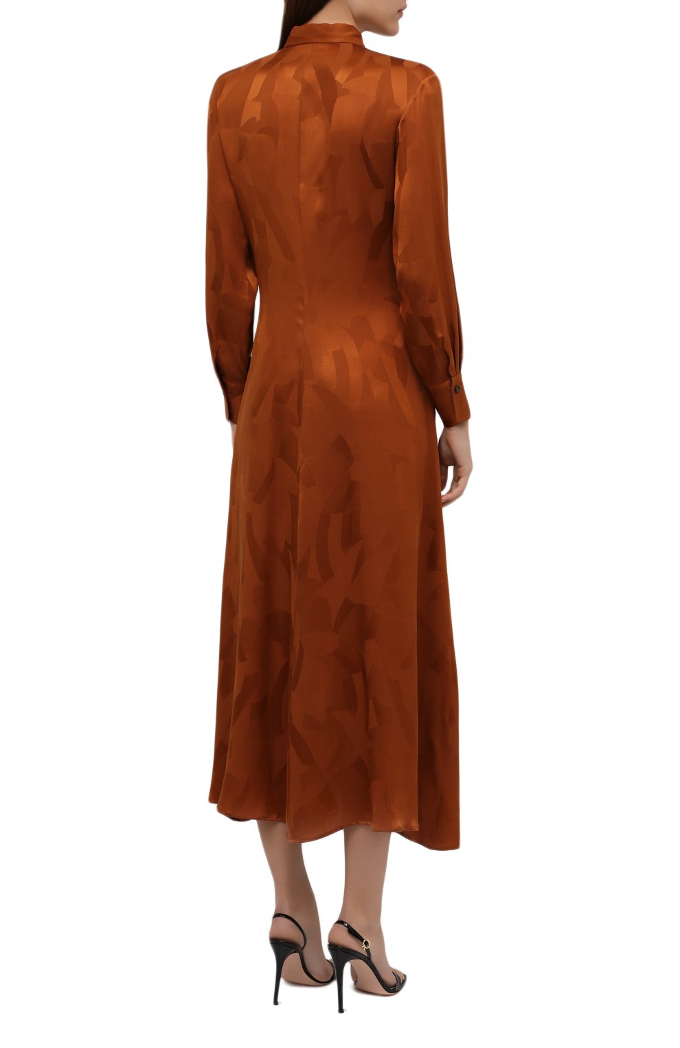 Шелковое платье KITON коричневого цвета по цене 219500 руб., арт. D52330K0596A, фото 4 Шелковое платье KITON, арт. D52330K0596A, фото 4