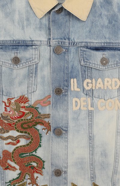 Джинсовая куртка с декоративными потертостями и аппликациями GUCCI, арт. 499956/XR914, фото 3