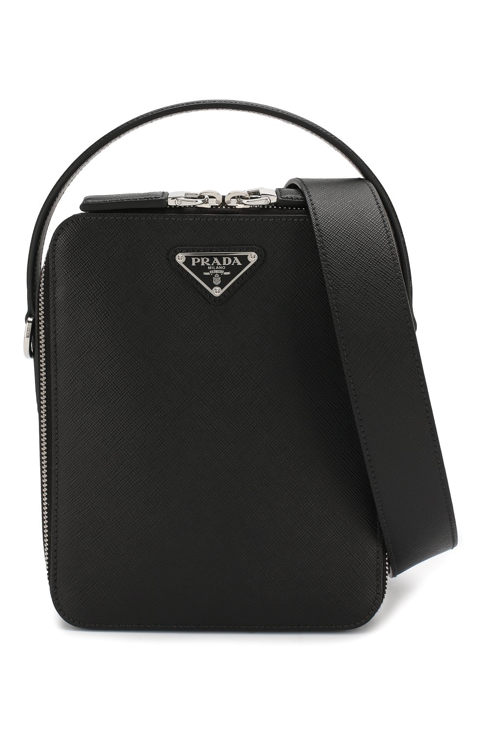 Кожаная сумка-планшет PRADA черного цвета по цене 170000 руб., арт. 2VH066-9Z2-F0002, фото 5 Кожаная сумка-планшет PRADA, арт. 2VH066-9Z2-F0002, фото 5