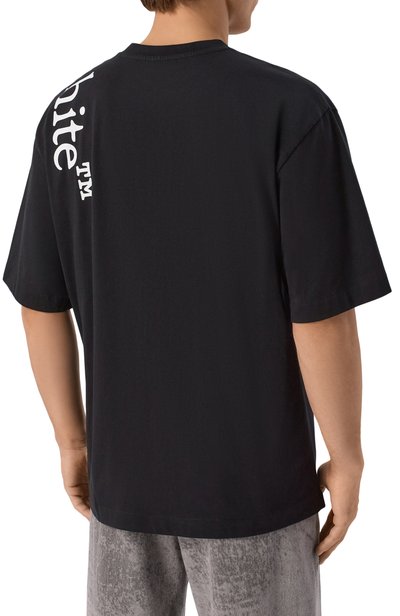 Хлопковая футболка OFF-WHITE черного цвета по цене 39800 руб., арт. 0MAA120F26JER0100, фото 4 Хлопковая футболка OFF-WHITE, арт. 0MAA120F26JER0100, фото 4