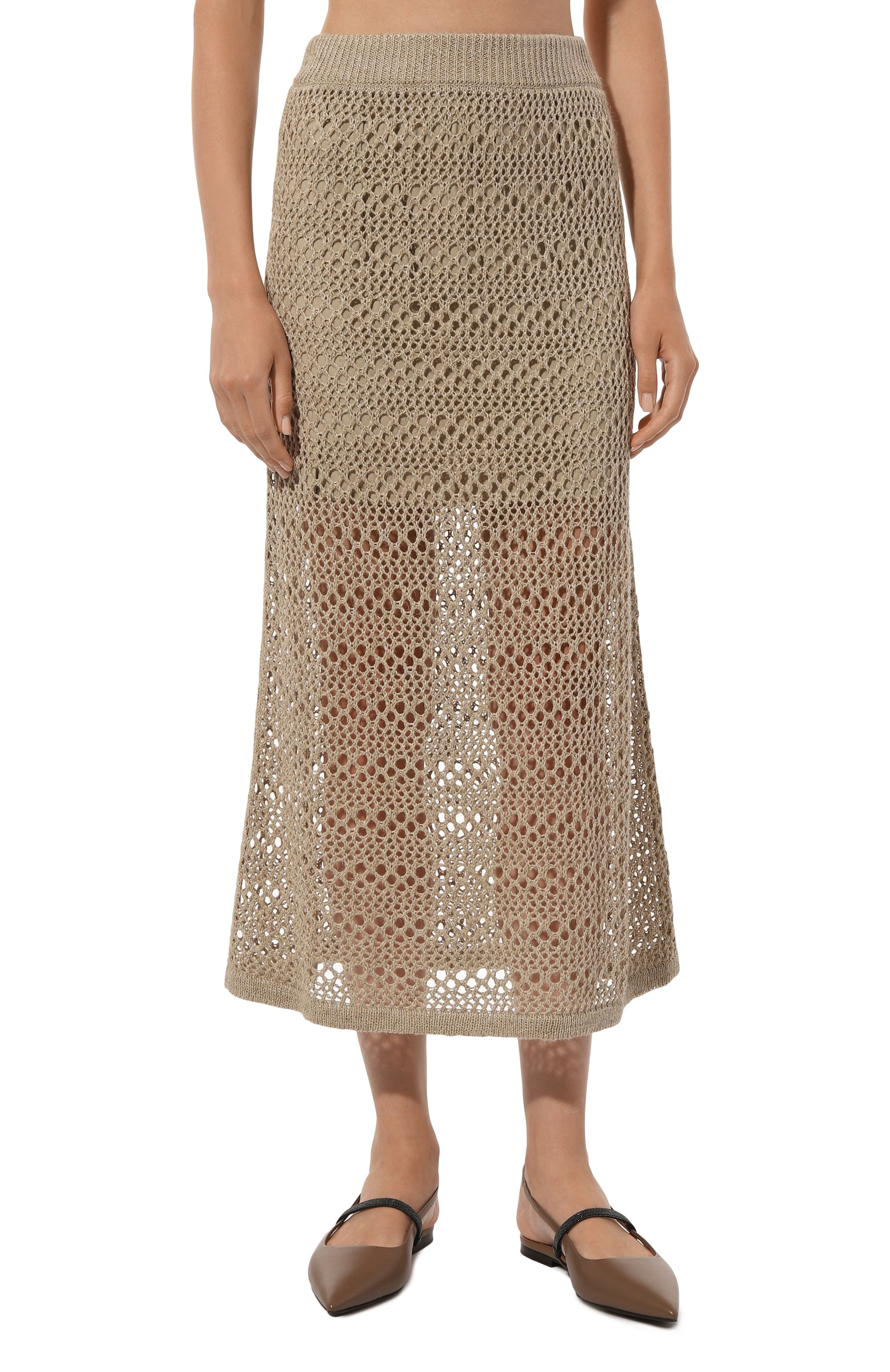 Юбка изо льна и шелка BRUNELLO CUCINELLI, арт. MRA581199, фото 3