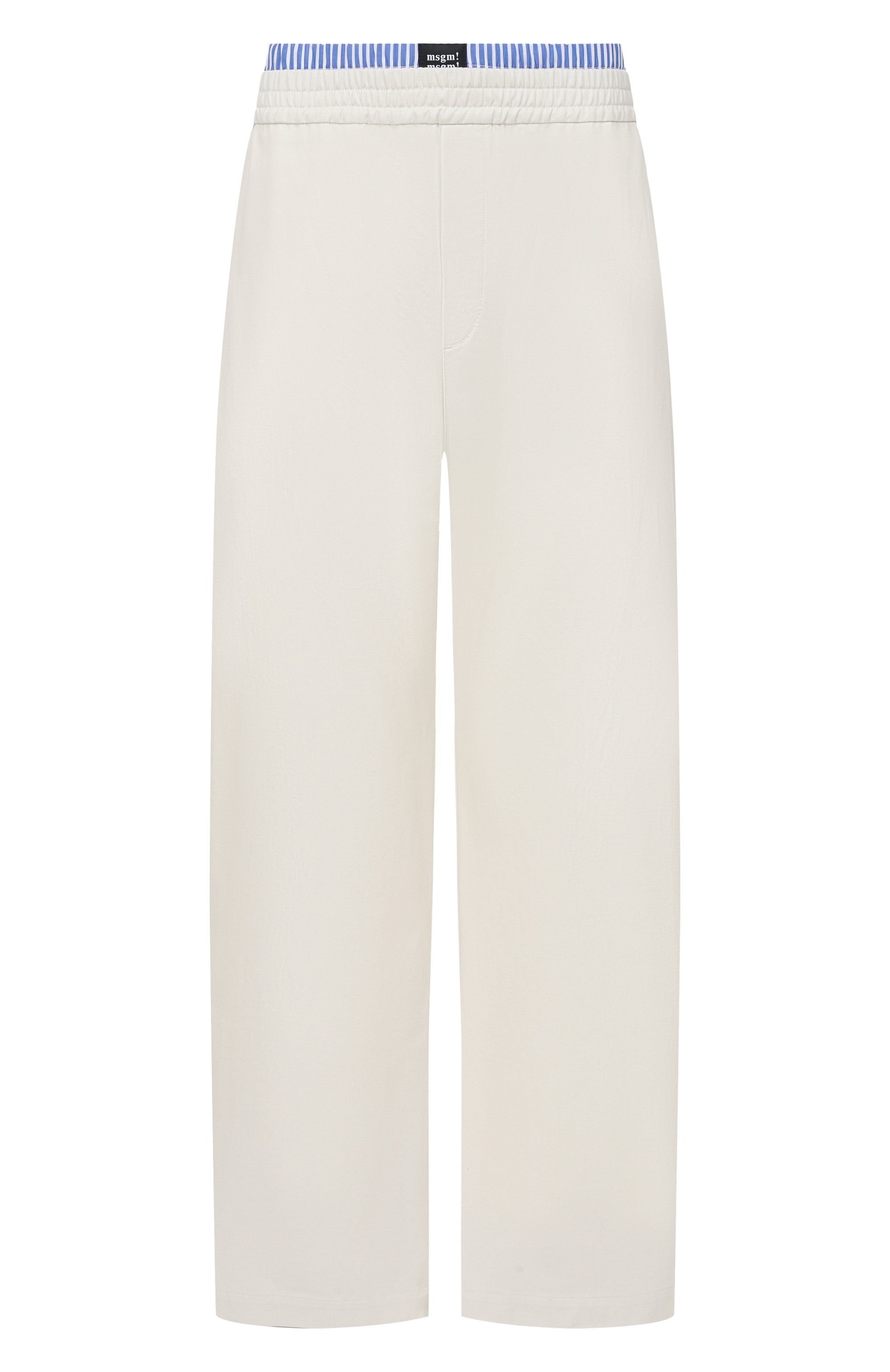 Хлопковые брюки MSGM светло-серого цвета по цене 35600 руб., арт. 4040MP06/267104, фото 1 Хлопковые брюки MSGM, арт. 4040MP06/267104, фото 1