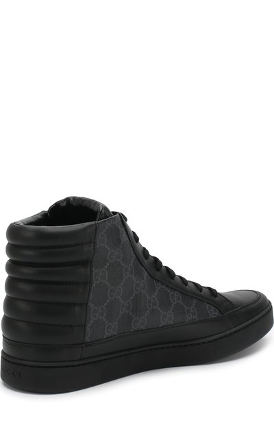 Высокие кожаные кеды gg supreme на шнуровке GUCCI, арт. 433717/A9LN0, фото 4