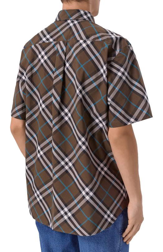 Хлопковая рубашка Burberry 8099224 Коричневый  8099224 Фото 4