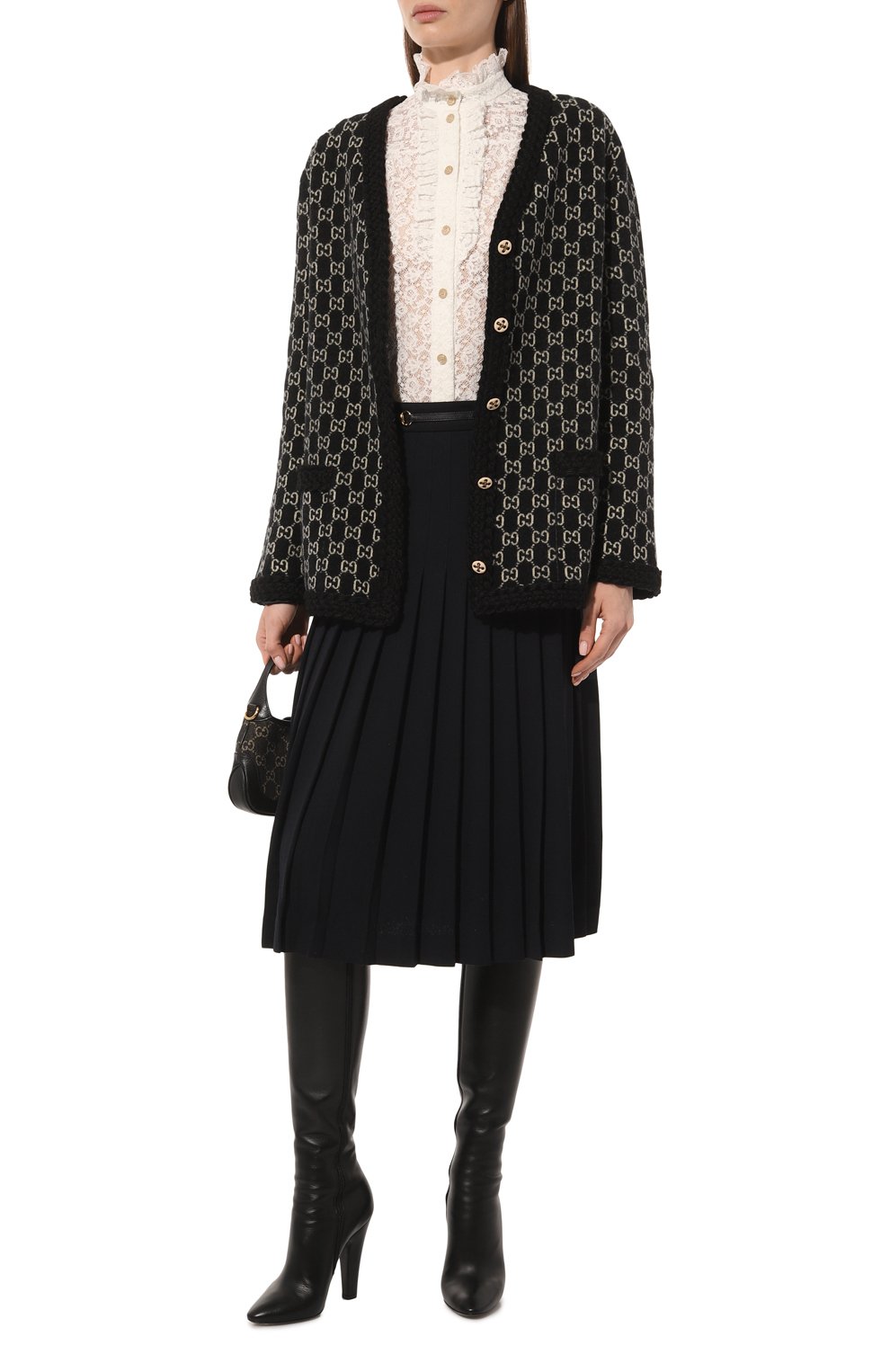 Шерстяной кардиган GUCCI черного цвета по цене 316800 руб., арт. 644570 XKBN1, фото 2 Шерстяной кардиган GUCCI, арт. 644570 XKBN1, фото 2