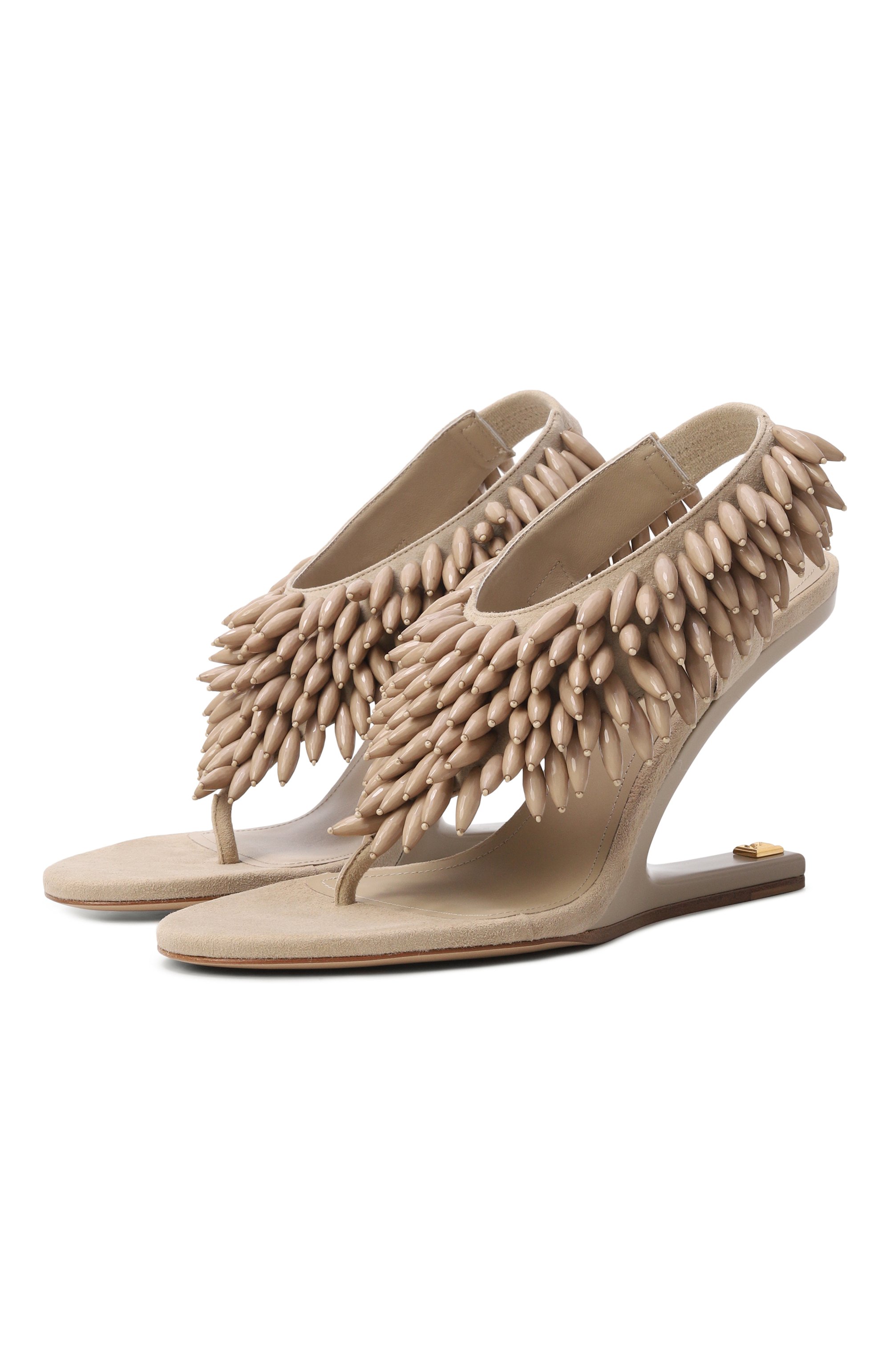 Замшевые босоножки no wedge 95 BALMAIN, арт. GN0UH233/ARBD, фото 1