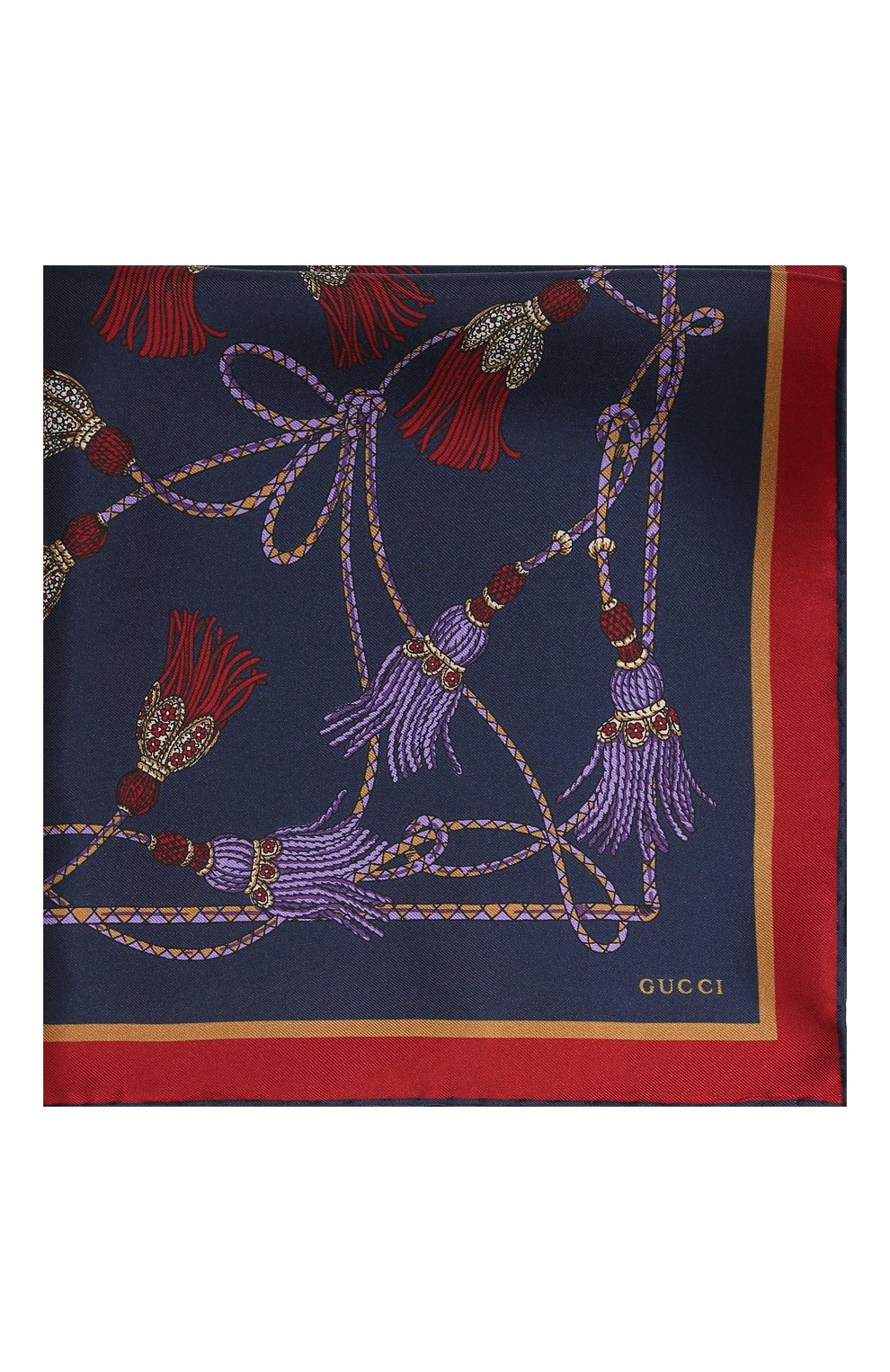 Шелковый платок GUCCI фиолетового цвета по цене 11950 руб., арт. 545841/4G001, фото 4 Шелковый платок GUCCI, арт. 545841/4G001, фото 4