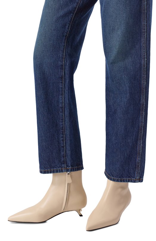 Кожаные ботильоны Gina 35 Alevi Milano L26W7004.F.1245194/AMBER R0MA Кремовый  L26W7004.F.1245194/AMBER R0MA Фото 2