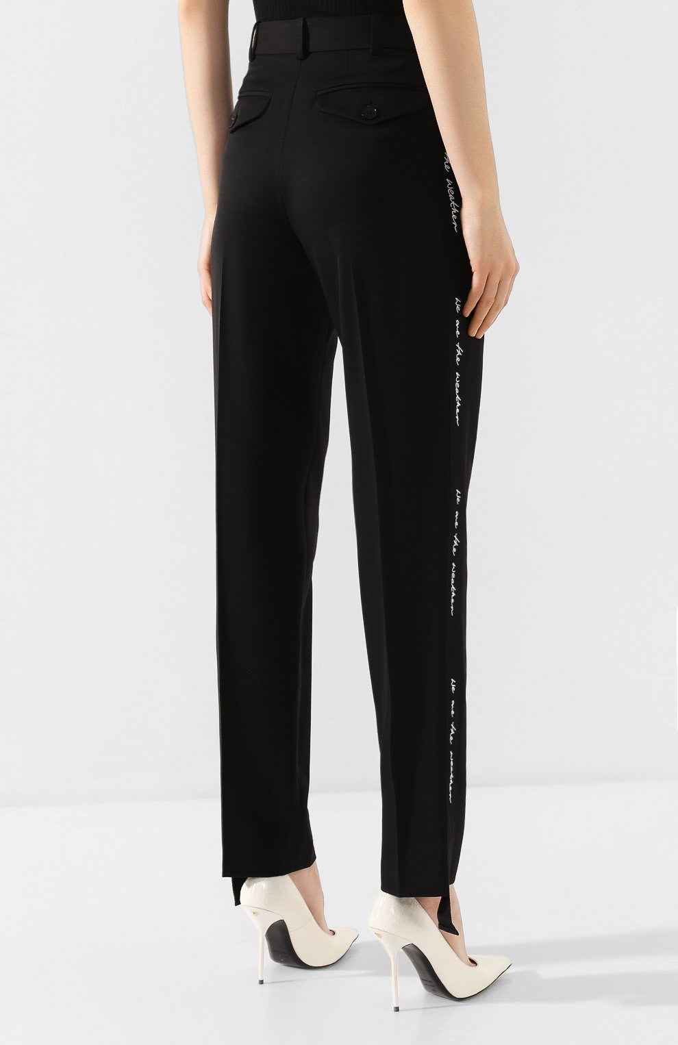 Шерстяные брюки STELLA MCCARTNEY черного цвета по цене 71900 руб., арт. 600504/SFB18, фото 4 Шерстяные брюки STELLA MCCARTNEY, арт. 600504/SFB18, фото 4