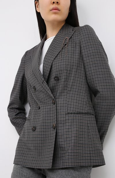 Шерстяной жакет BRUNELLO CUCINELLI коричневого цвета по цене 515500 руб., арт. MA1978876P, фото 3 Шерстяной жакет BRUNELLO CUCINELLI, арт. MA1978876P, фото 3