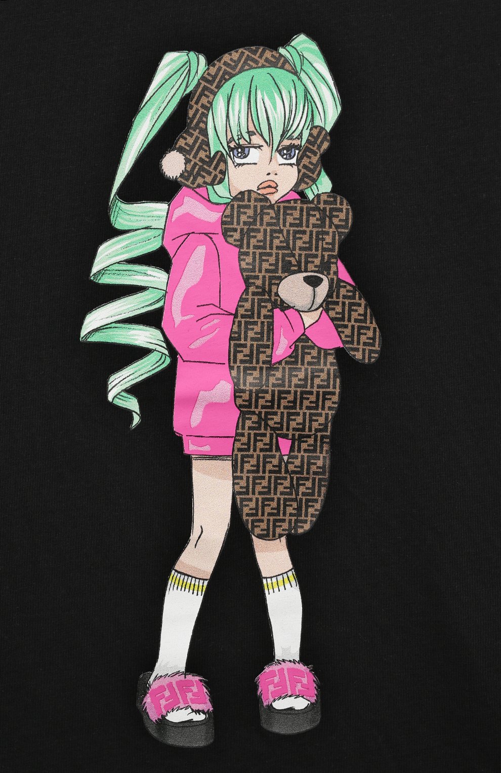 Хлопковая футболка FENDI, арт. JFI296/7AJ/4-6, фото 3