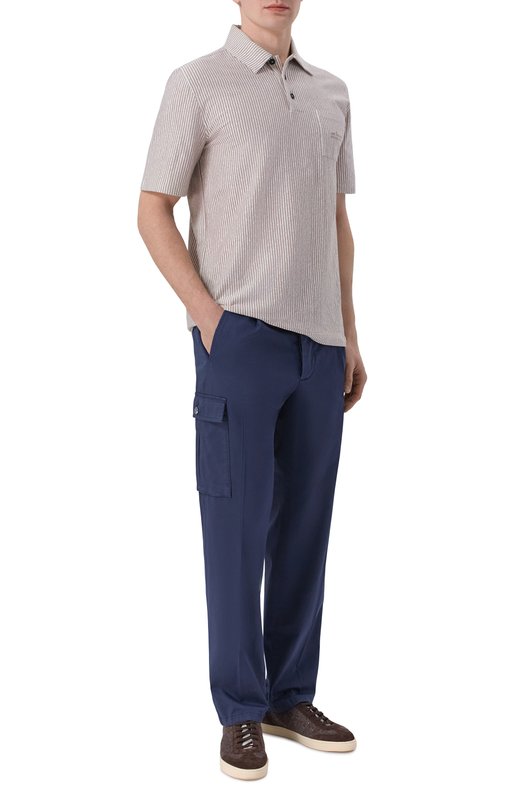 Хлопковые брюки-карго Kiton UP0005K0600H Синий  UP0005K0600H Фото 2