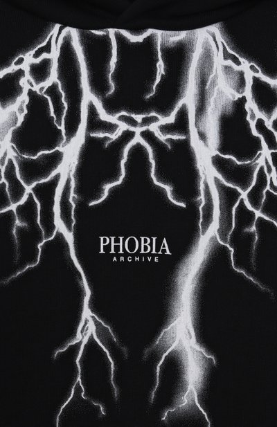Хлопковое худи PHOBIA ARCHIVE черного цвета по цене 12500 руб., арт. PHK00728, фото 3 Хлопковое худи PHOBIA ARCHIVE, арт. PHK00728, фото 3