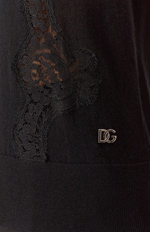 Топ из шерсти и шелка Dolce & Gabbana FXJ26T/JEM07 Чёрный  FXJ26T/JEM07 Фото 6