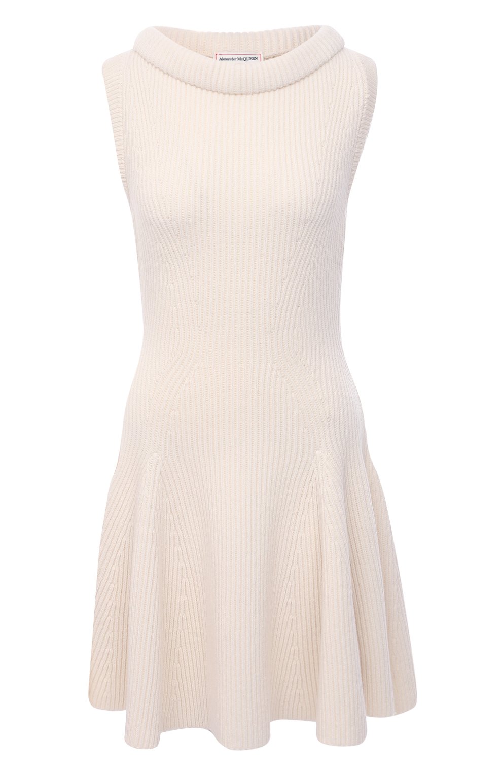 Шерстяное платье ALEXANDER MCQUEEN светло-бежевого цвета по цене 155500 руб., арт. 650342/Q1ATA, фото 1 Шерстяное платье ALEXANDER MCQUEEN, арт. 650342/Q1ATA, фото 1