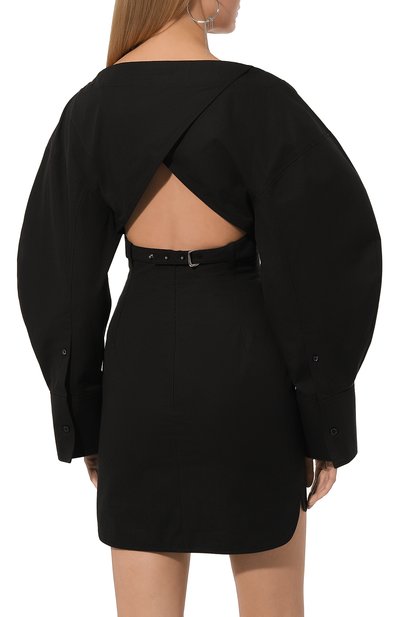 Хлопковое платье JACQUEMUS черного цвета по цене 69050 руб., арт. 24H243DR199/1519, фото 4 Хлопковое платье JACQUEMUS, арт. 24H243DR199/1519, фото 4