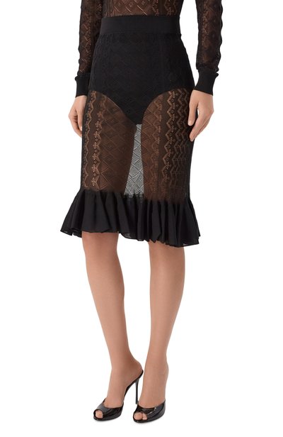 Юбка из вискозы DOLCE & GABBANA черного цвета по цене 267500 руб., арт. FX056T/JBMP8, фото 3 Юбка из вискозы DOLCE & GABBANA, арт. FX056T/JBMP8, фото 3