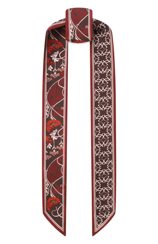 Шелковый шарф-твилли Elie Saab 710009672F25 Бордовый 710009672F25