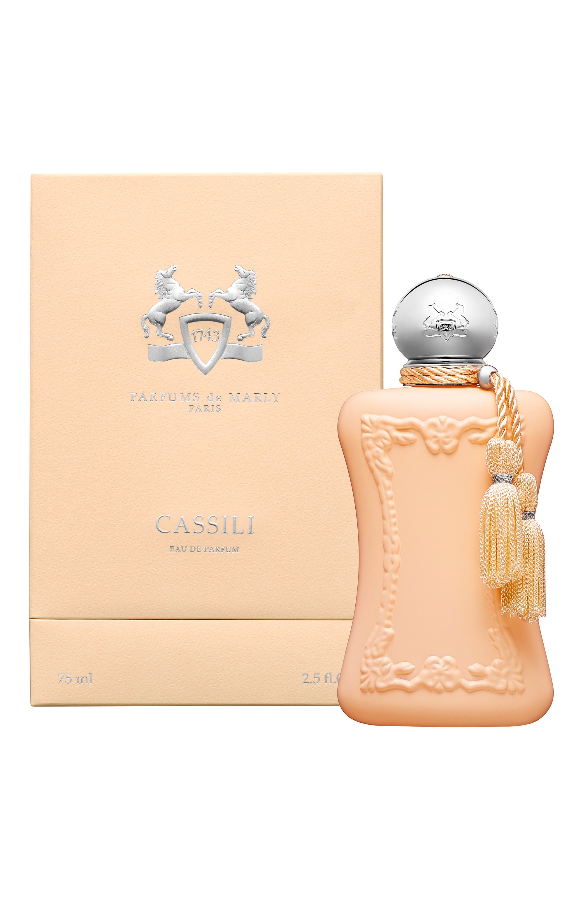 Парфюмерная вода cassili (75ml) PARFUMS DE MARLY бесцветного цвета по цене 45000 руб., арт. 3700578501974, фото 2 Парфюмерная вода cassili (75ml) PARFUMS DE MARLY, арт. 3700578501974, фото 2