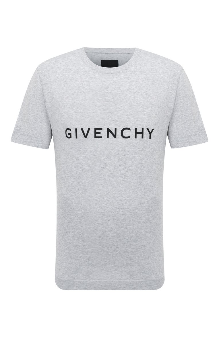 Мужская хлопковая футболка GIVENCHY светло-серого цвета, арт. BM716G/3YAC | Фото 1 (Материал сплава: Проставлено; Драгоценные камни: Проставлено; Длина (для топов): Стандартные; Материал внешний: Хлопок; Рукава: Короткие; Стили: Кэжуэл; Принт: С принтом; Кросс-КТ: Джерси; Мужское Кросс-КТ: Футболка-одежда)