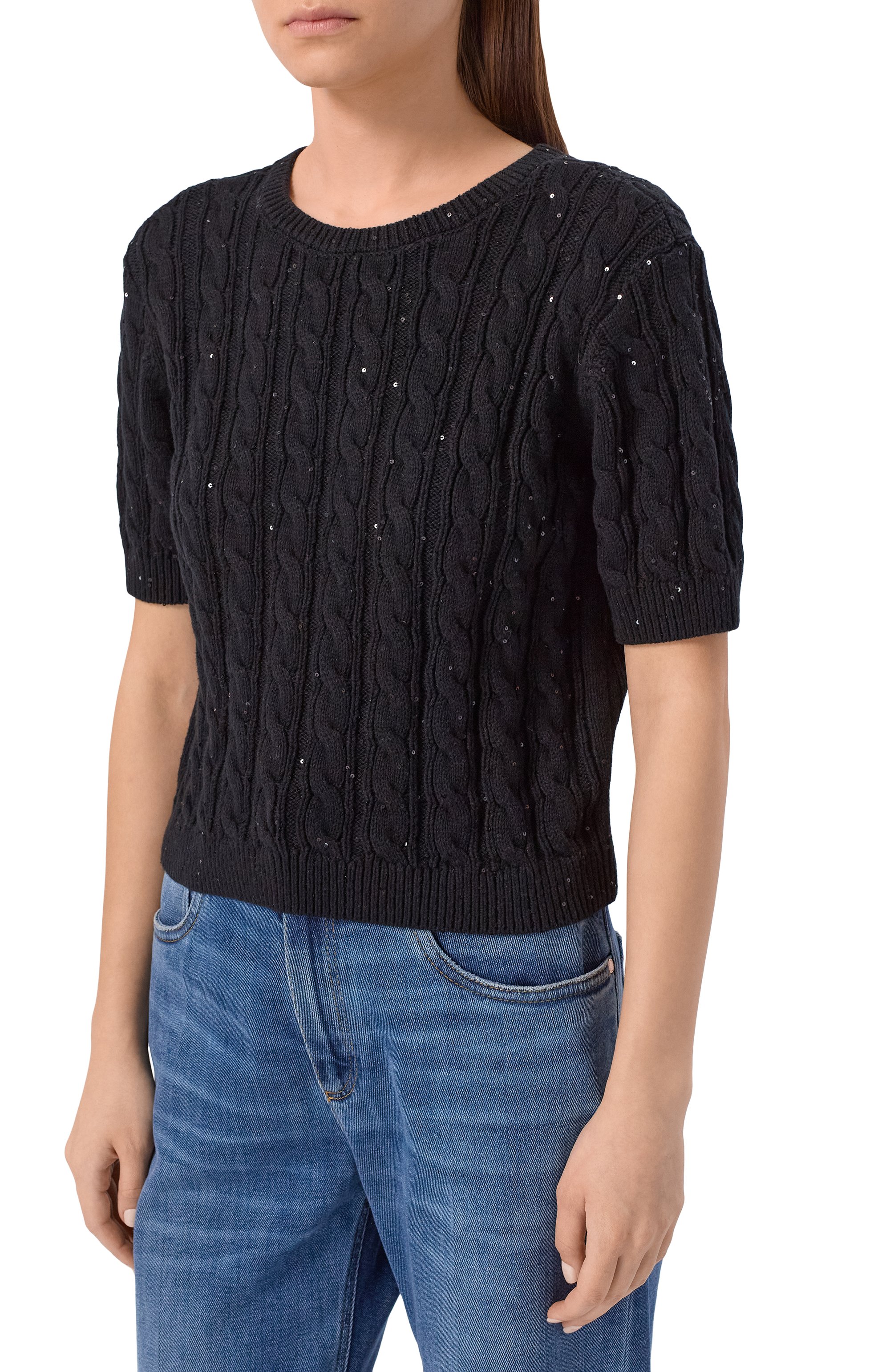 Хлопковый свитер FRAME DENIM, арт. WP26KSW026/THE SEQUIN GATHERED SWEATER, фото 3