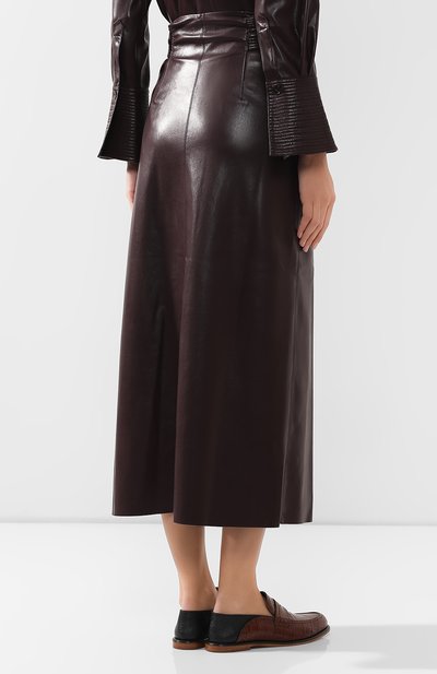 Юбка с поясом NANUSHKA, арт. ARFEN_AUBERGINE_VEGAN LEATHER, фото 4