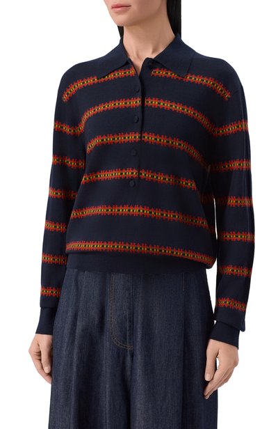 Шерстяное поло DRIES VAN NOTEN синего цвета по цене 89950 руб., арт. 011212/4700, фото 3 Шерстяное поло DRIES VAN NOTEN, арт. 011212/4700, фото 3