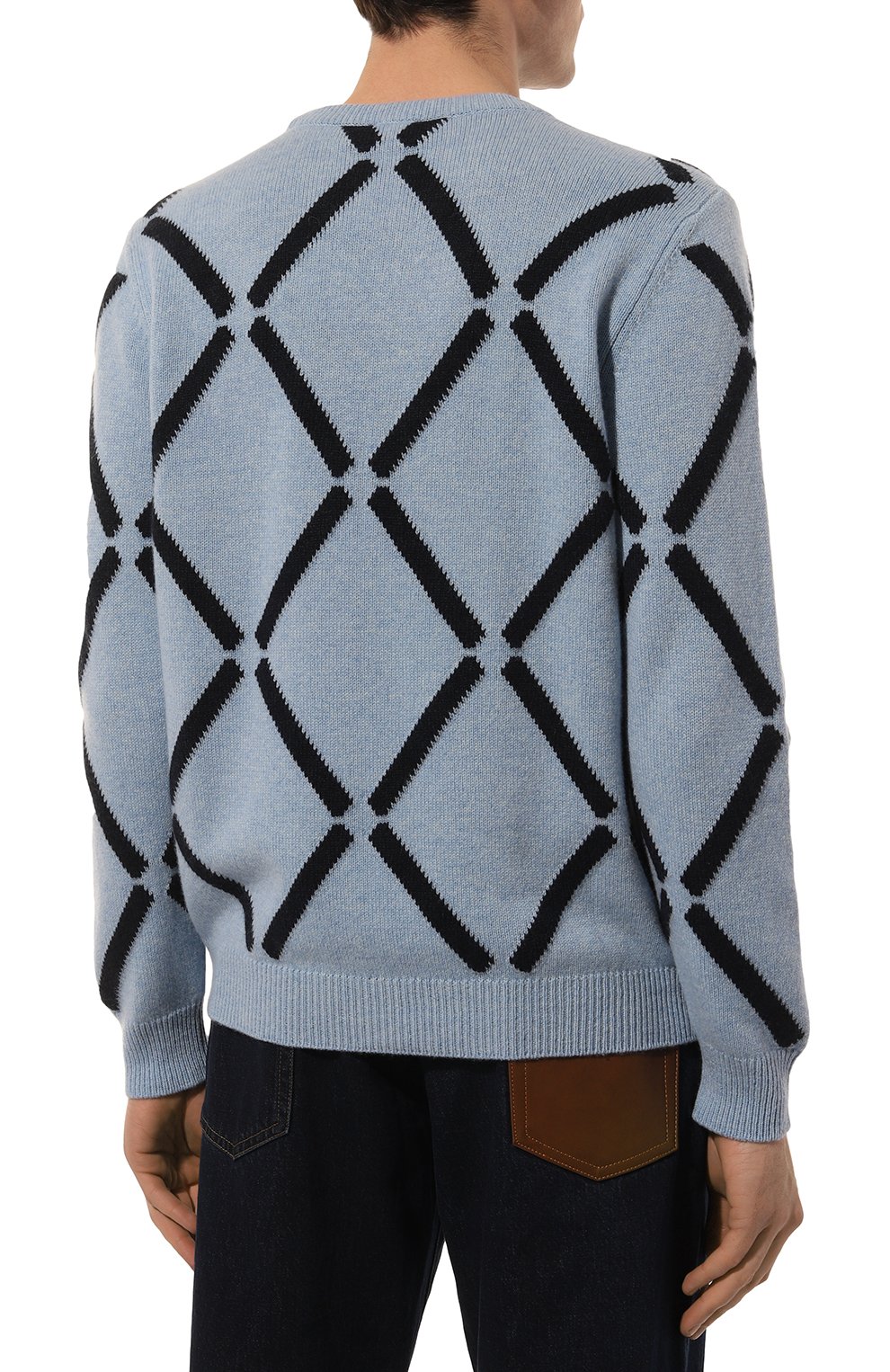 Кашемировый свитер KITON голубого цвета по цене 340500 руб., арт. UMK0512V385, фото 4 Кашемировый свитер KITON, арт. UMK0512V385, фото 4