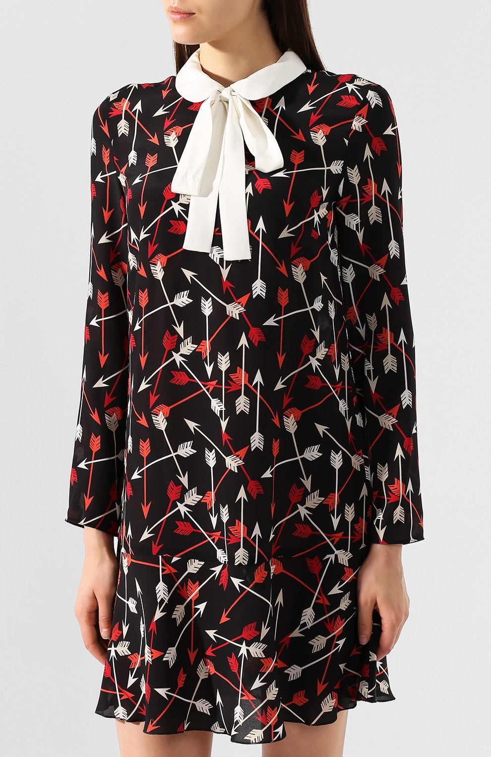 Платье с принтом REDVALENTINO черного цвета по цене 57250 руб., арт. SR3VAF08/4AL, фото 3 Платье с принтом REDVALENTINO, арт. SR3VAF08/4AL, фото 3