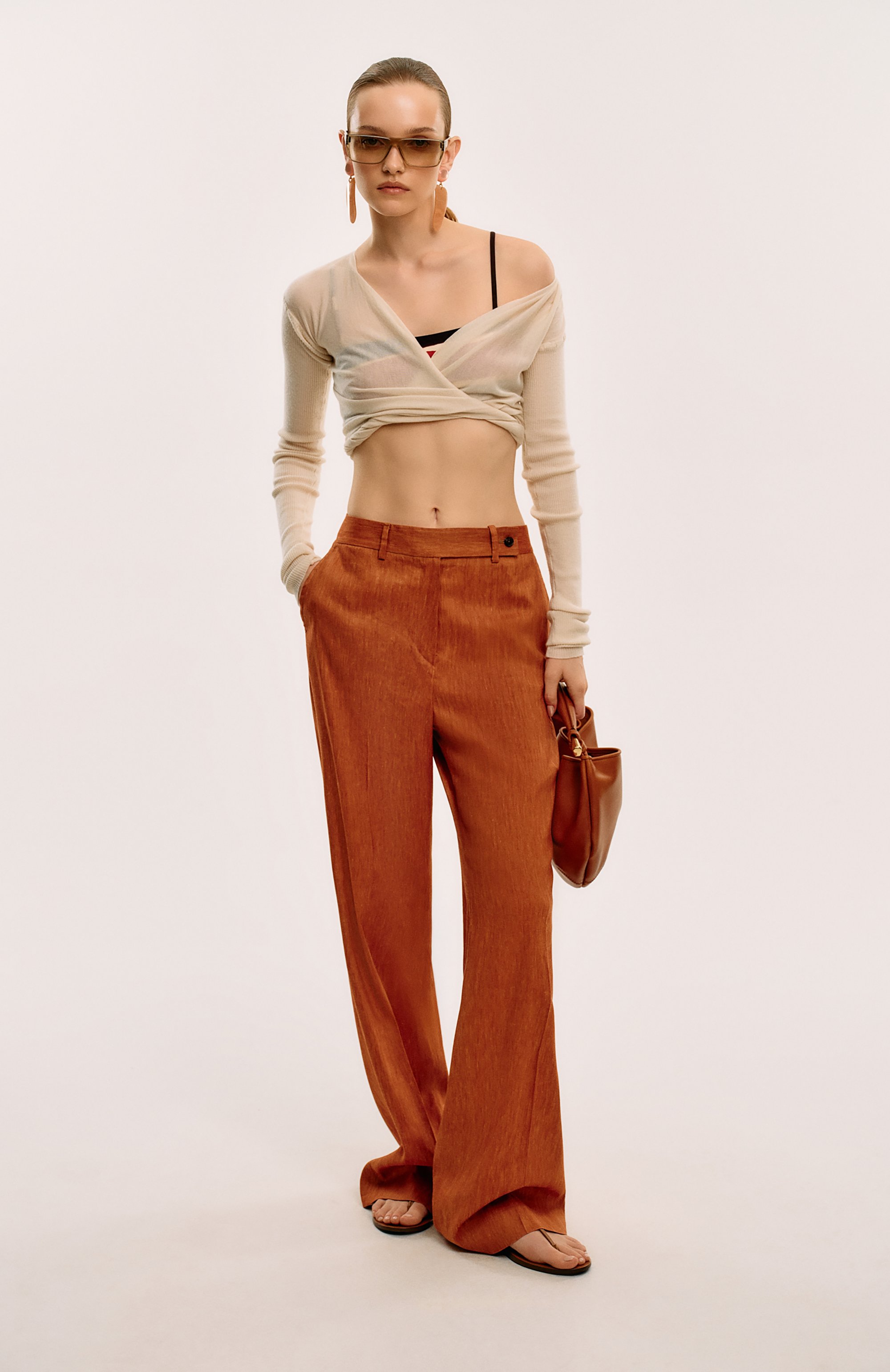 Брюки изо льна и шерсти KITON оранжевого цвета по цене 163500 руб., арт. D48109K0919E03, фото 7 Брюки изо льна и шерсти KITON, арт. D48109K0919E03, фото 7