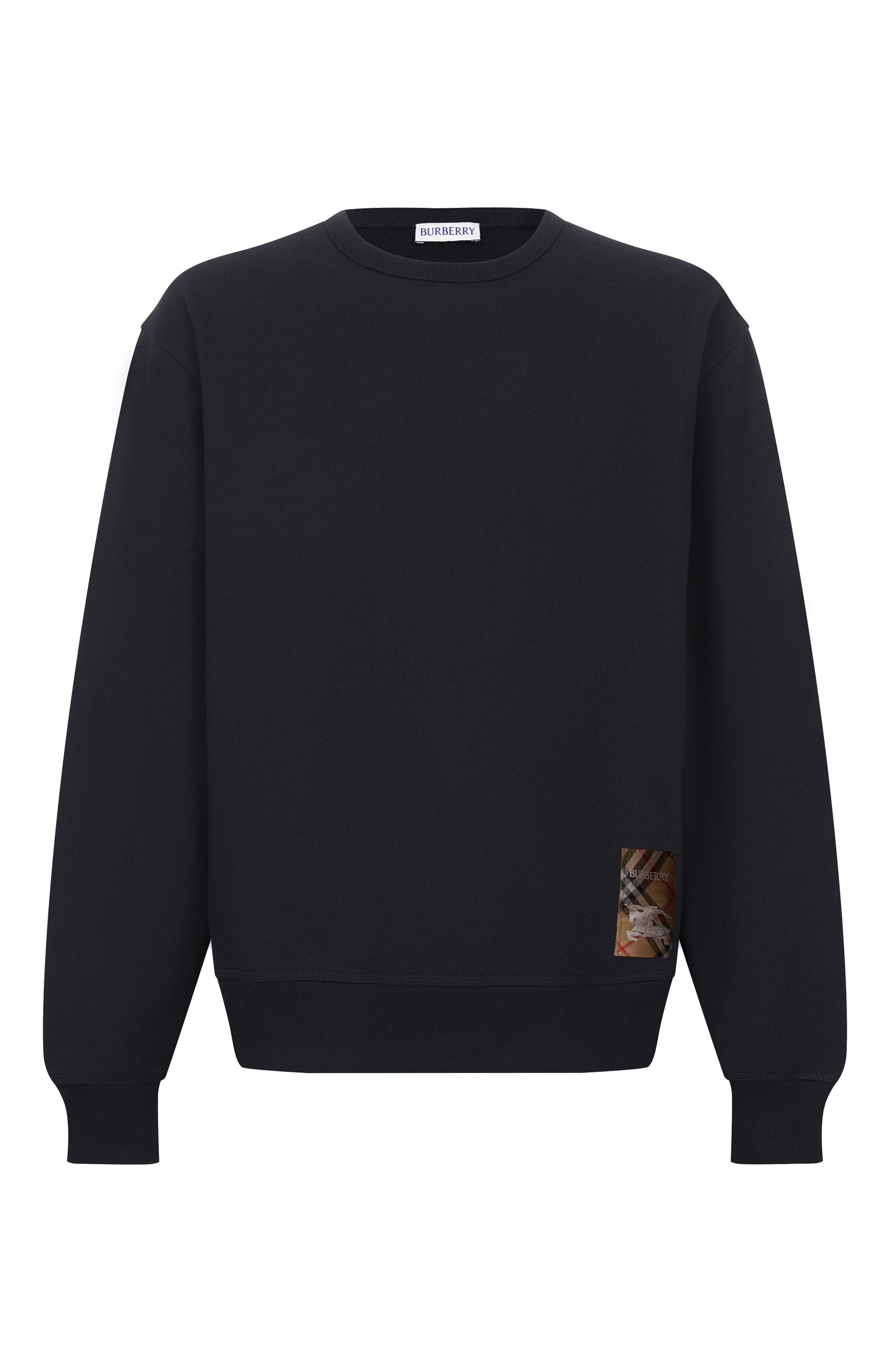 Хлопковый свитшот BURBERRY черного цвета по цене 89950 руб., арт. 8101889, фото 1 Хлопковый свитшот BURBERRY, арт. 8101889, фото 1