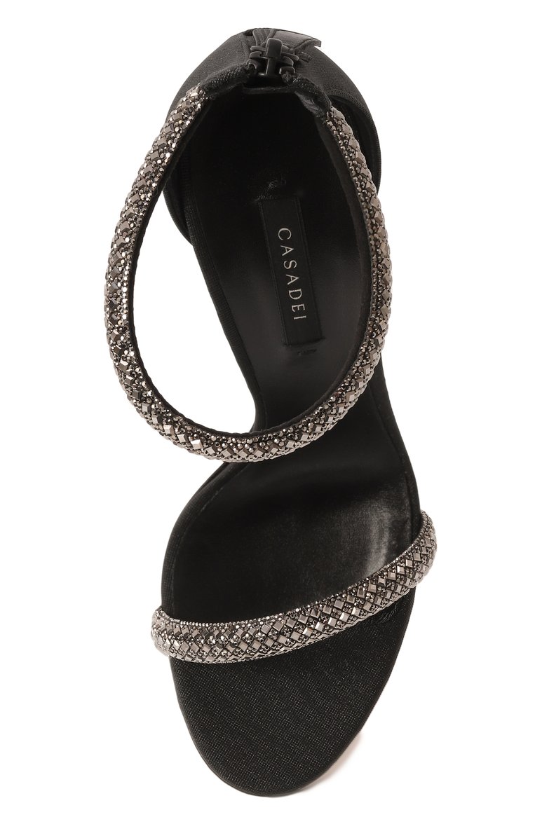 Женские босоножки stratosphere julia wonder 100 CASADEI черного цвета, арт. 1L170W1001/C2814 | Фото 6 (Подошва: Плоская; Материал сплава: Проставлено; Материал внешний: Экокожа; Материал внутренний: Натуральная кожа; Драгоценные камни: Проставлено; Каблук высота: Высокий; Каблук тип: Шпилька)