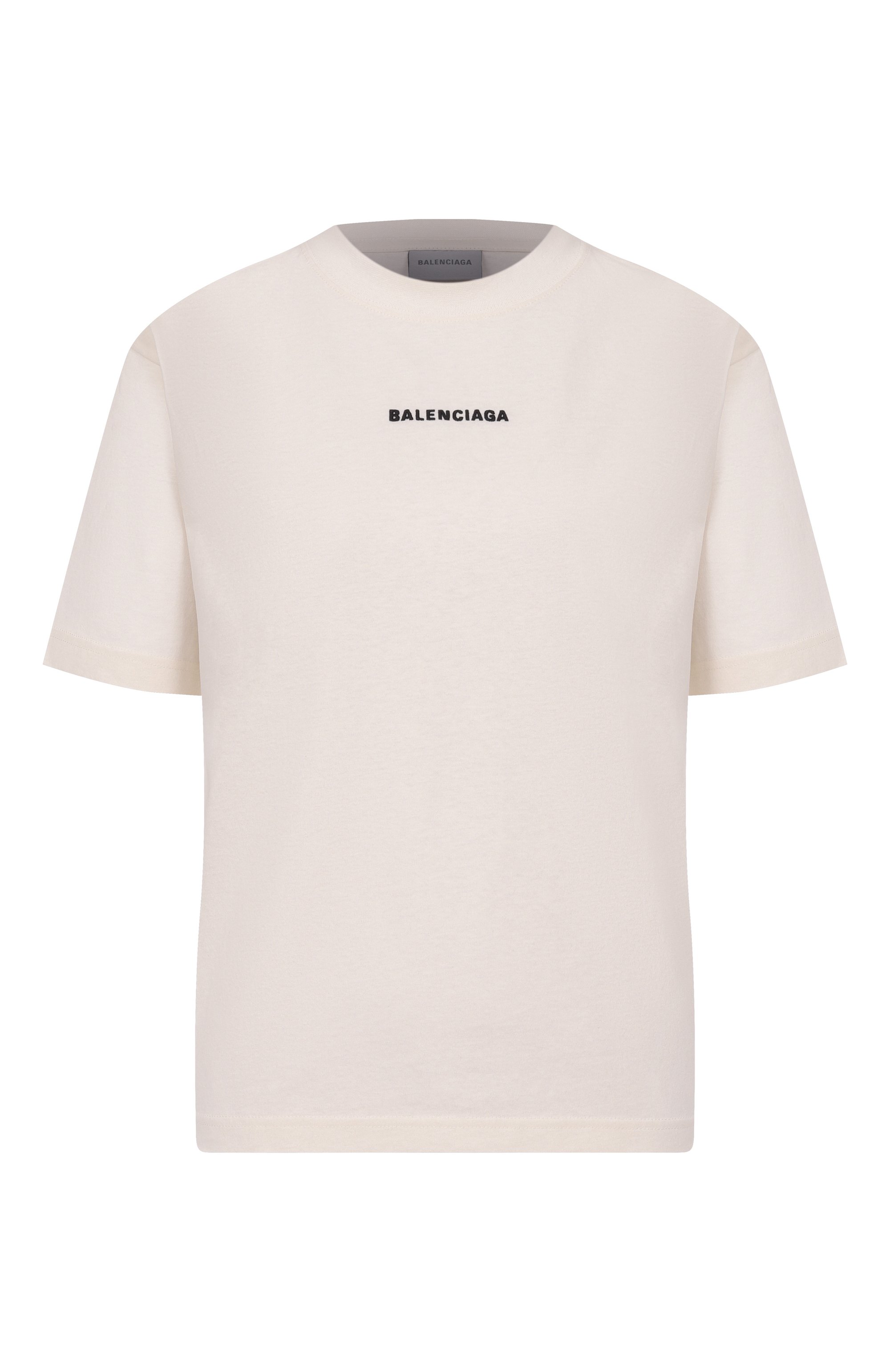 Хлопковая футболка BALENCIAGA кремового цвета по цене 89950 руб., арт. 850990/TTVJ1, фото 1 Хлопковая футболка BALENCIAGA, арт. 850990/TTVJ1, фото 1