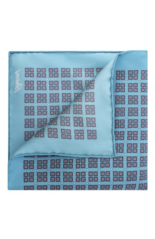 Шелковый комплект из галстука и платка Brioni 08A900/PD450 Голубой  08A900/PD450 Фото 5