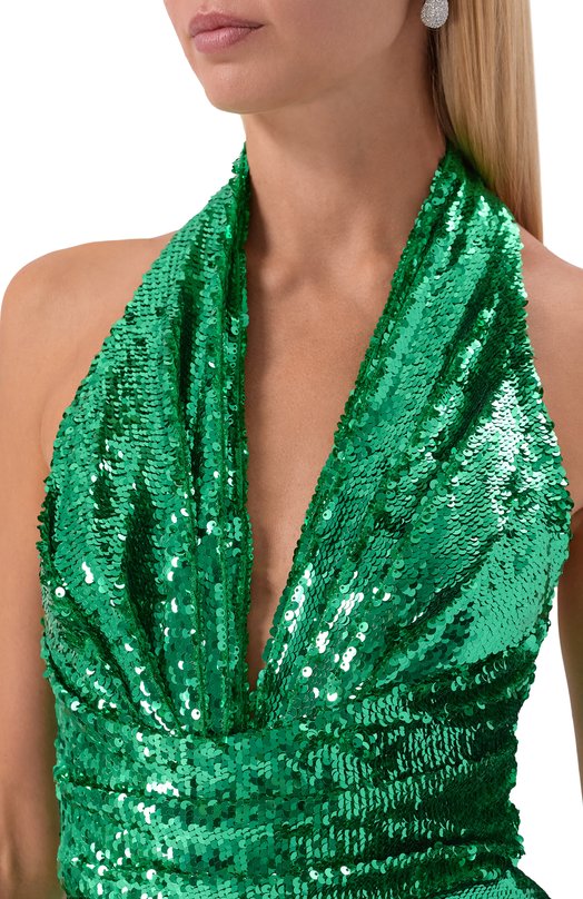 Платье с отделкой пайетками Zuhair Murad PDR25043/EMSE013 Зелёный  PDR25043/EMSE013 Фото 4