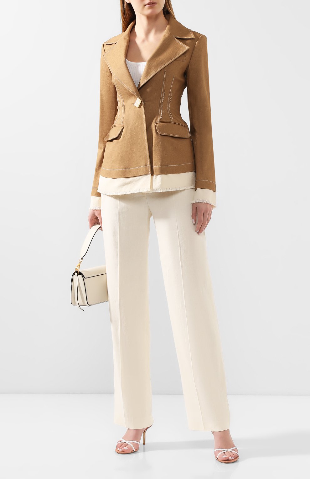 Брюки из льна и хлопка BRUNELLO CUCINELLI бежевого цвета по цене 99500 руб., арт. MF591P7249, фото 2 Брюки из льна и хлопка BRUNELLO CUCINELLI, арт. MF591P7249, фото 2