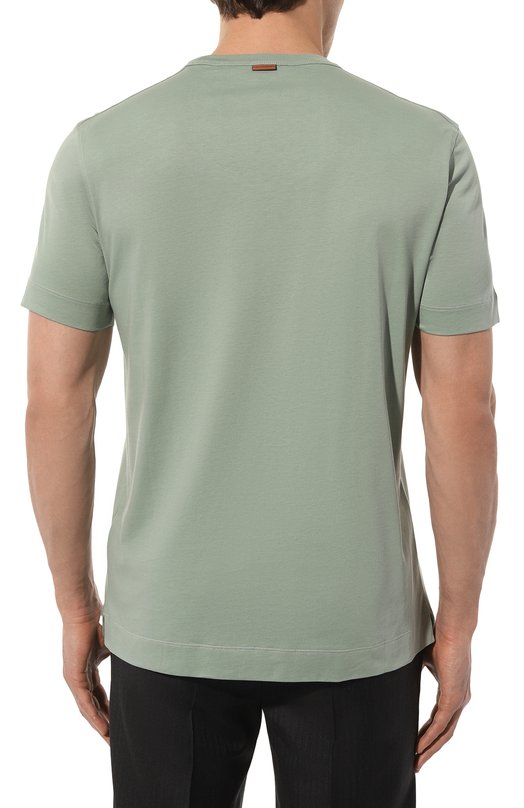 Хлопковая футболка Zegna UD360A7/D760 Зелёный  UD360A7/D760 Фото 4